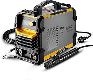 DEKO Soldadora 220V MMA, 250A Soporte de Electrodo para Máquina de Soldar ARC, Pinza de Trabajo, Cable Adaptador de Alimentación de Entrada