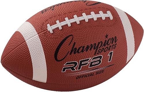 Miniatura 4 de Champion Sports Rubber Football Durable All-Weather Football with Enhanced Grip - Backyard Play & Training Pee Wee to Official Sizes