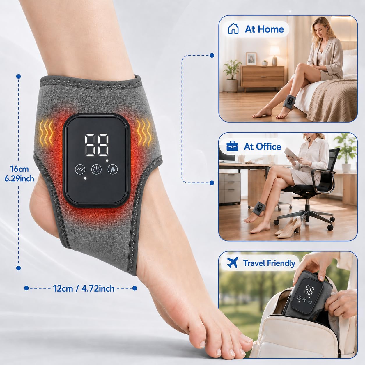2er-Pack Fussmassagegerät Elektrisch – 3-in-1 Fußmassagegerät gegen Schmerzen & zur Förderung der Durchblutung, kabellos, elektrisch, wiederaufladbar, ideal bei Neuropathie & Plantarfasziitis 1
