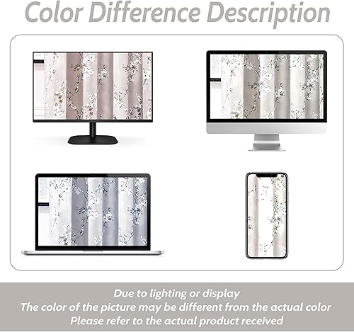 Miniatura 9 de DriftAway Cortinas florales para sala de estar, 84 pulgadas de largo, oscurecimiento de la habitación, con ojales, tratamiento térmico de ventana