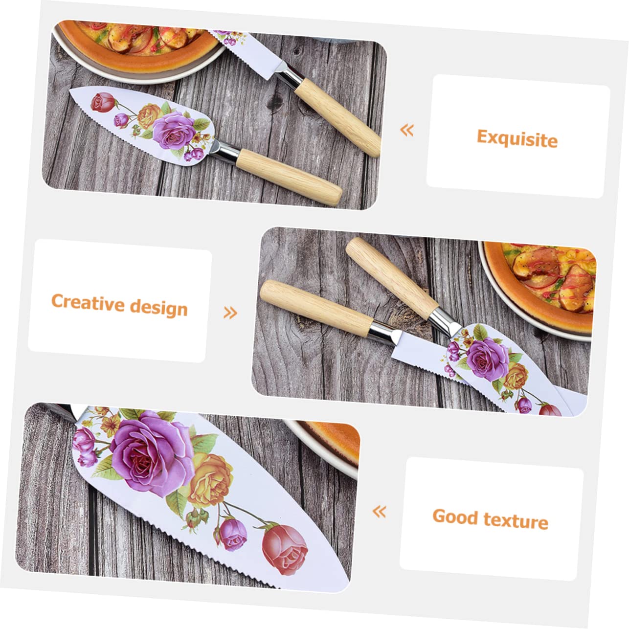 COLLBATH 1Set Stainless Steel Cake Cutter Wedding Cake Server Portable Baking Spatula for Effortless Slicing Essential Tool for Birthdays Weddings and Gatherings