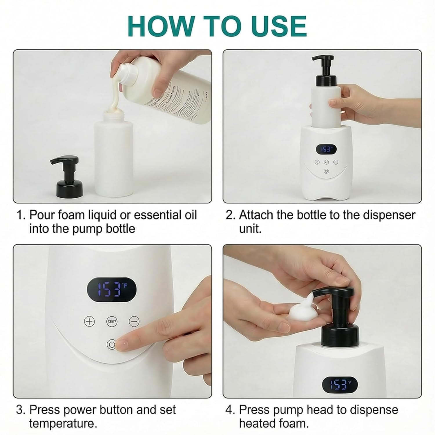 Professional Hot Lather Machine for Shaving, Smart Shaving Cream Warmer with 2×500ml Refillable Foam Bottles, Large Capacity Hot Foam Dispenser with LED Display for Home, Salon & Barber Shop (white)
