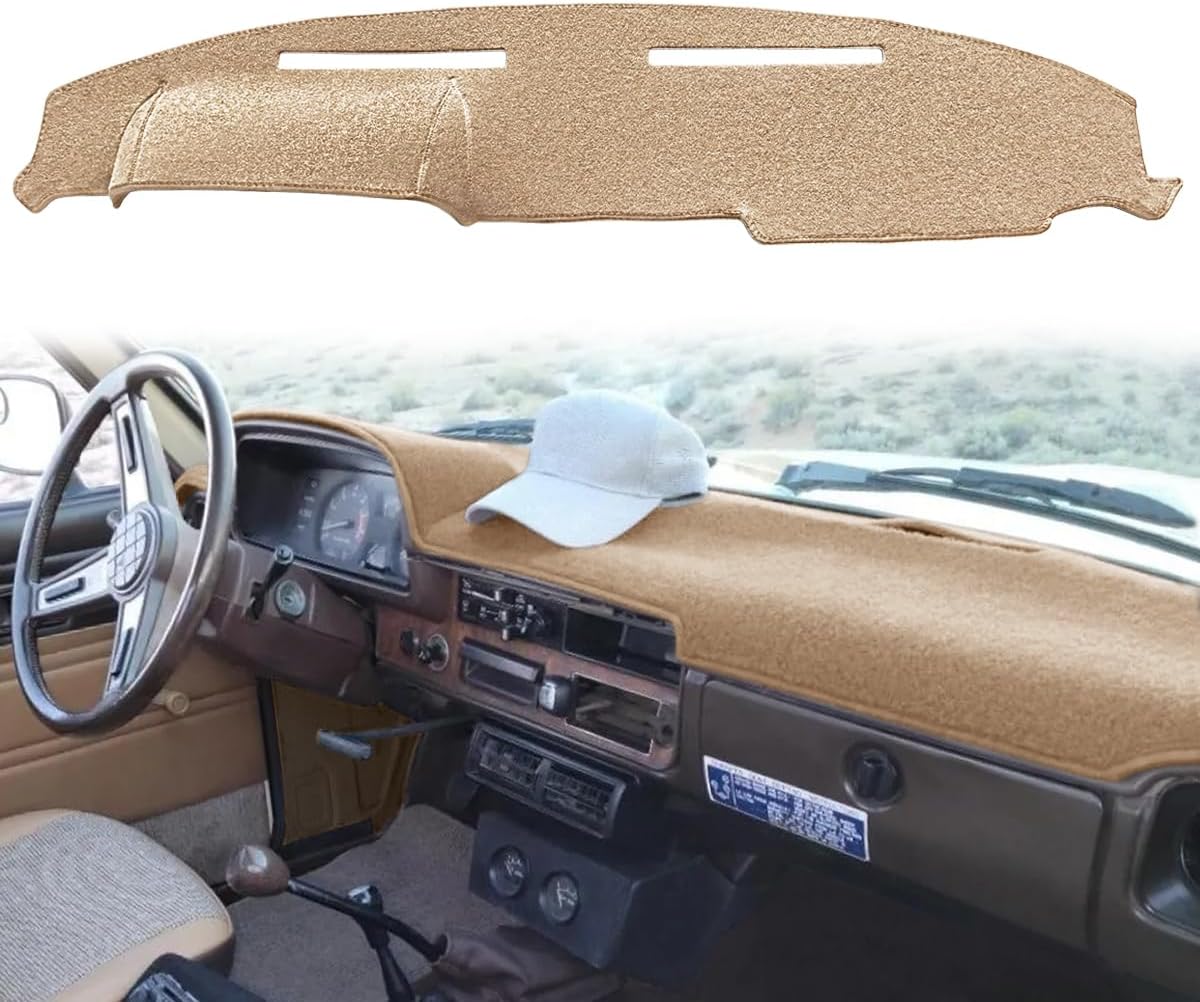 Dash Cover Mat Custom Fit for Toyota Pickup Truck, Dashboard Cover Pad Carpet Protector (Beige) F170