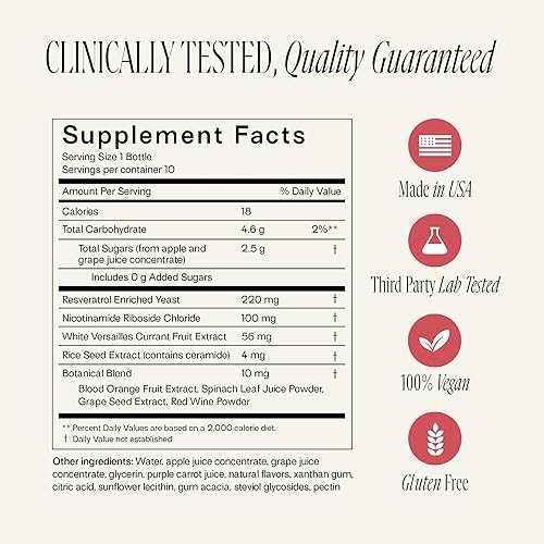 Miniatura 2 de Happy Aging Suplemento líquido de resveratrol NAD+, alternativa a NMN, ribósido liposomal de nicotinamida y antioxidantes para apoyo energético,