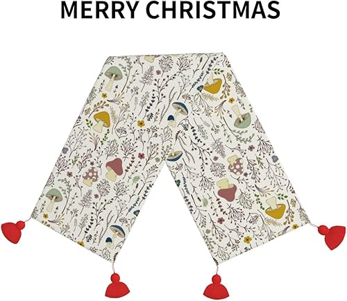 Miniatura 10 de Camino de mesa de Navidad de 60 pulgadas de largo, camino de mesa de otoño para mesa de comedor, decoración de Navidad, camino de mesa de café con