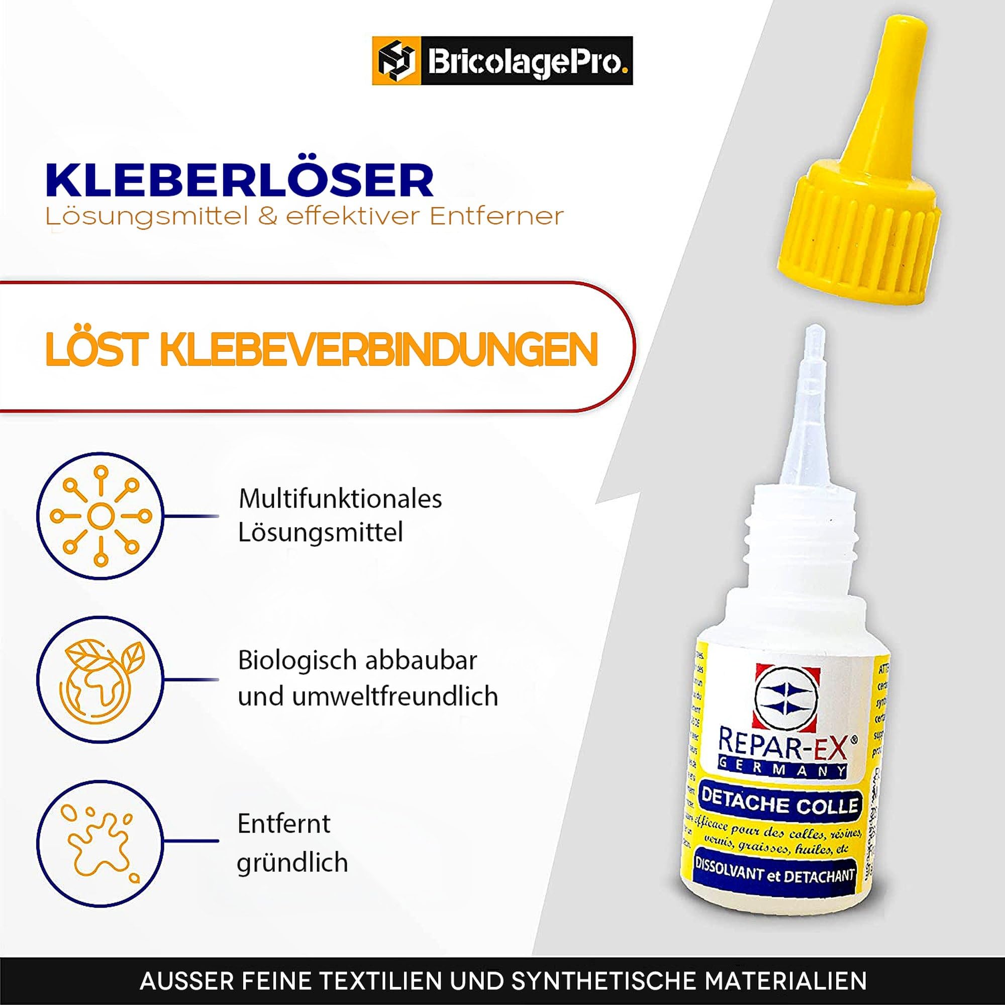 Repar-ex Industriekleber-Set – 6-teilig: Sekundenkleber, Verstärkungspulver, Aktivator, Klebstoffentferner & Primer – Extrem haltbar auf Holz, Metall, Kunststoff & Glas