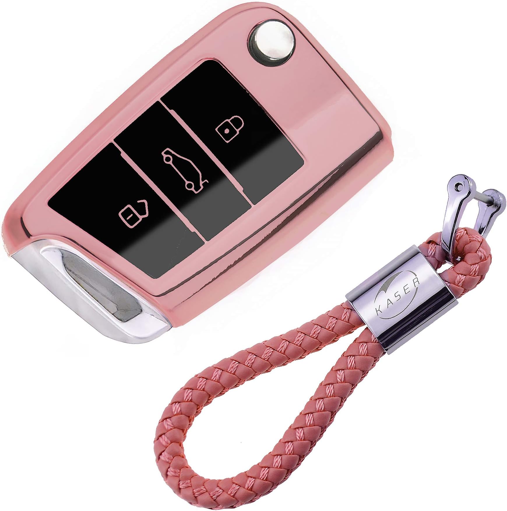 Coque Clé Voiture 3 Boutons Pour VW - Modèle 202AD, ABS, Sans électronique (Passat, Seat)