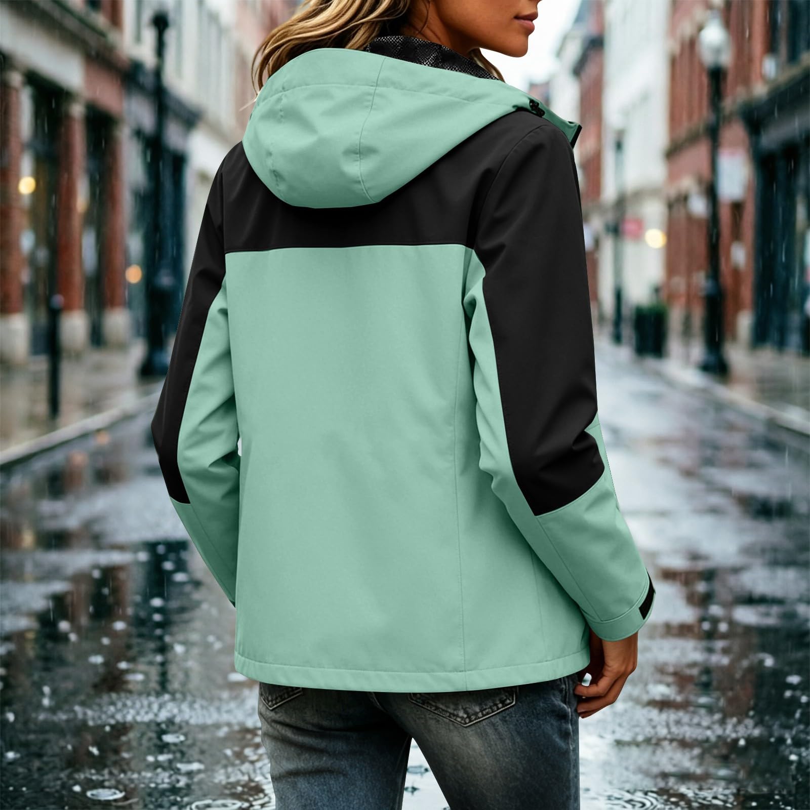 Giacca impermeabile da donna, elegante, per avventure all'aria aperta | Giacca funzionale, traspirante, impermeabile, antivento, per l'autunno, per le mezze stagioni, elegante e sportiva, foderata