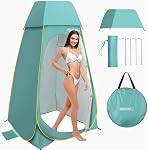 FRUITEAM Privacy Shower Tent for Hiking Beach Picnic Fishing, Shower Tent for Camping, Extra Privacy Tent, Spacious Privacy Shelters Camp with Portable Carrying Bag -Blue