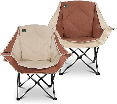 Miniatura 10 de Northroad Silla de camping plegable de gran tamaño, silla de césped acolchada para exteriores con soporte para tazas, bolsa de transporte para Negro