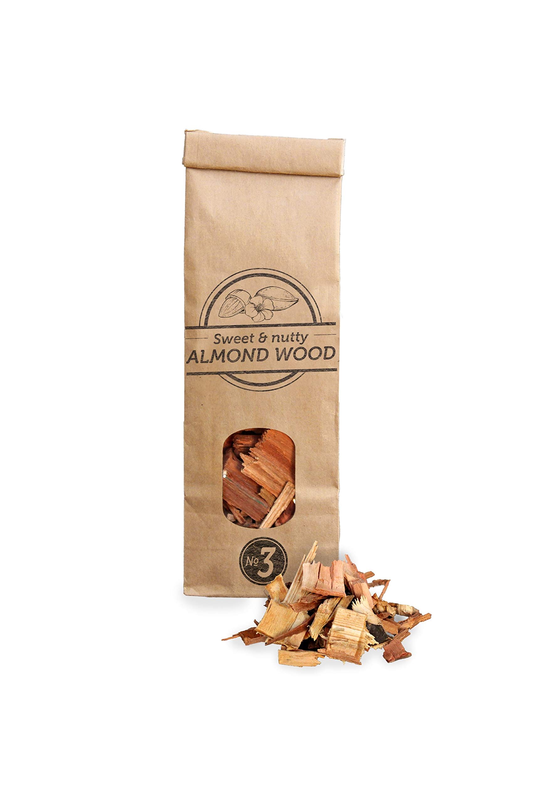 6X 500mL virutas de Madera de Olivo, Almendro, encina, limonero, Naranjo y Nogal. Talla Nº3: 2-3cm. Smokey Olive Wood