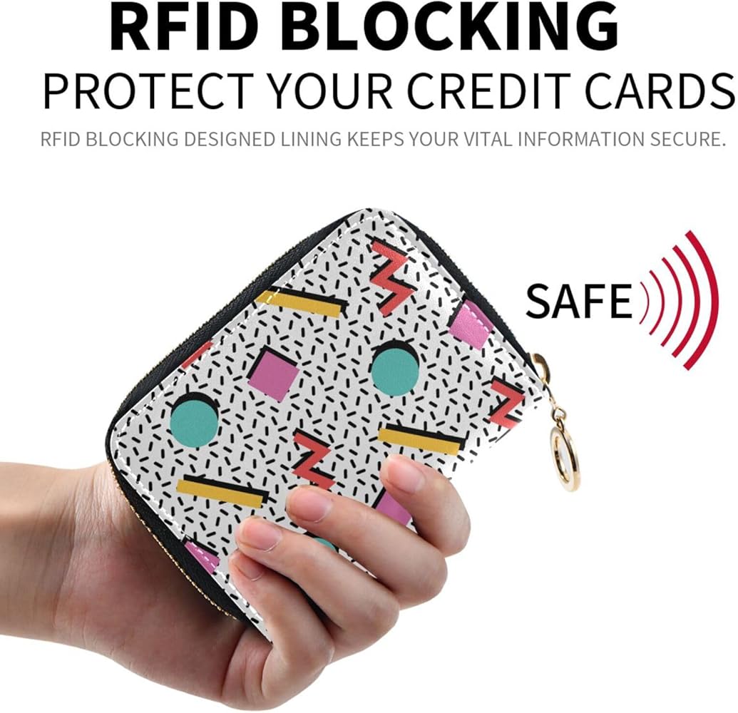 Amazon.com: JHKKU Retro Memphis 80s 90s Credit Card Holder Case