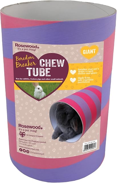 Rosewood Small Animal Activity Toy Rabbit Tube Boredom Breaker, Giant,purple/red