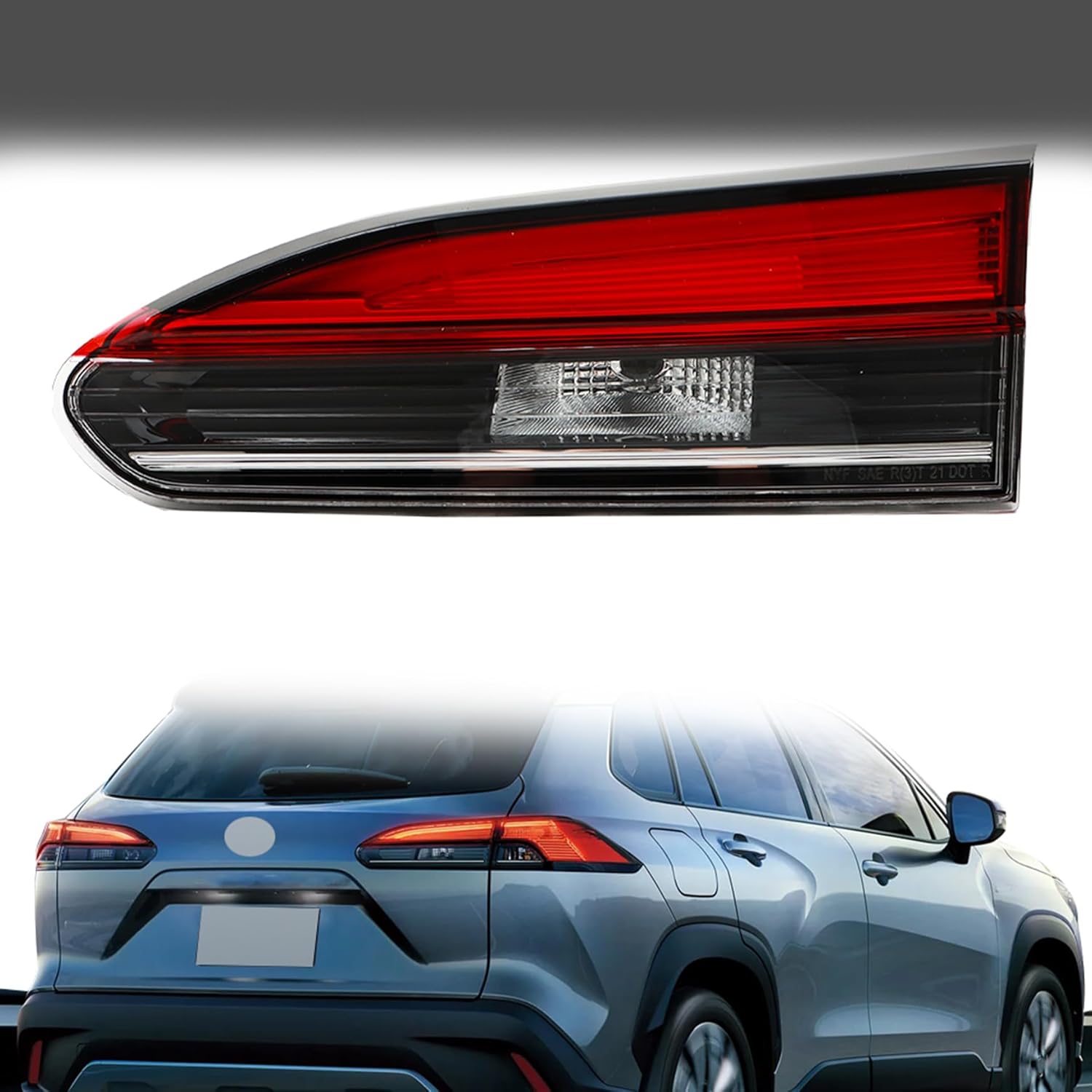 Silscvtt Rear Brake Tail Light Assembly Replacement for Corolla Cross XLE 2022-2023 Tail Light Inner Right 81580-0A150