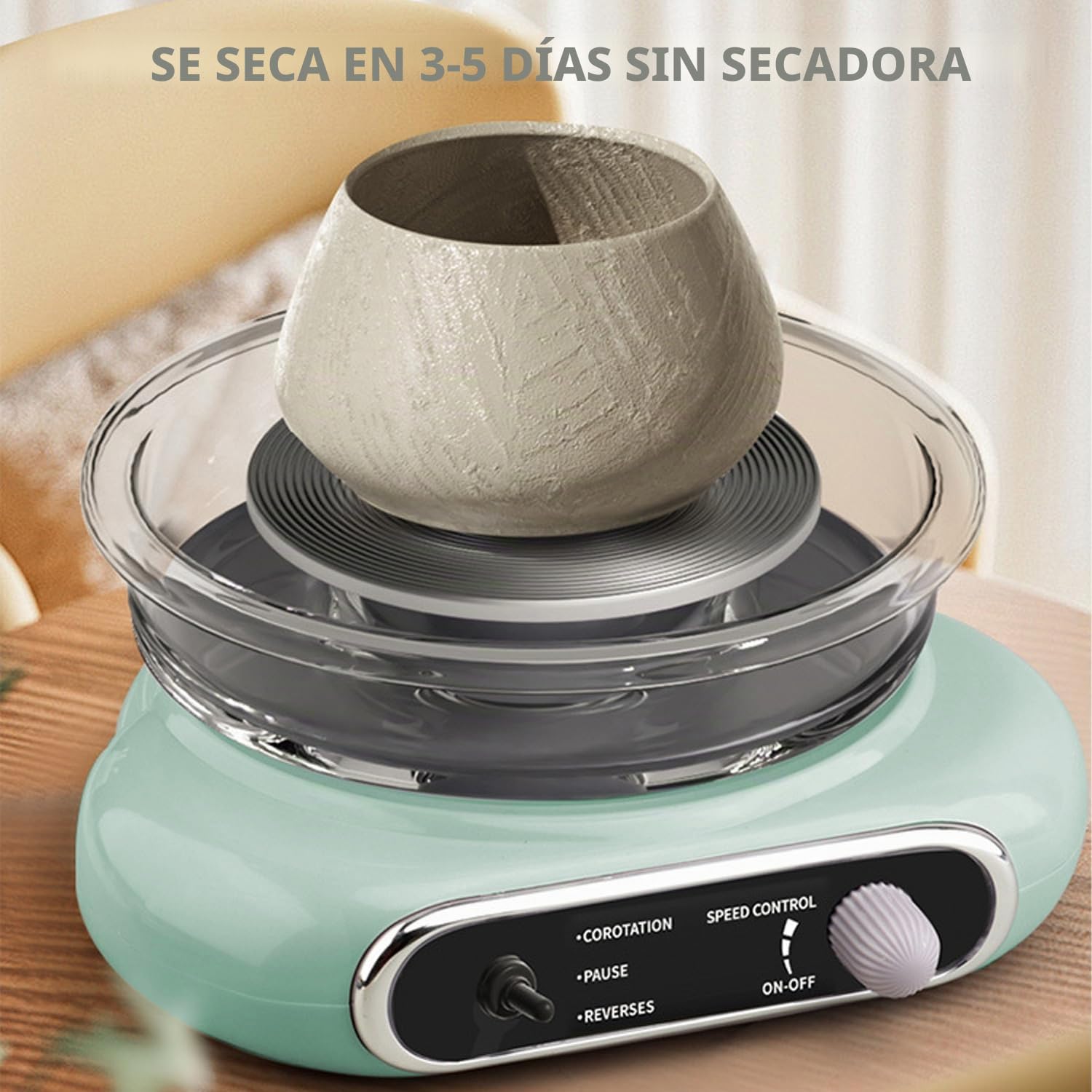 Torno de Ceramica,200 RPM Rueda de Cerámica Eléctrica,Máquina de Arcilla Giratoria de 12 cm con 8 Piezas de Herramientas de Escultura,con Pedal para Modelar Artesanía Cerámica