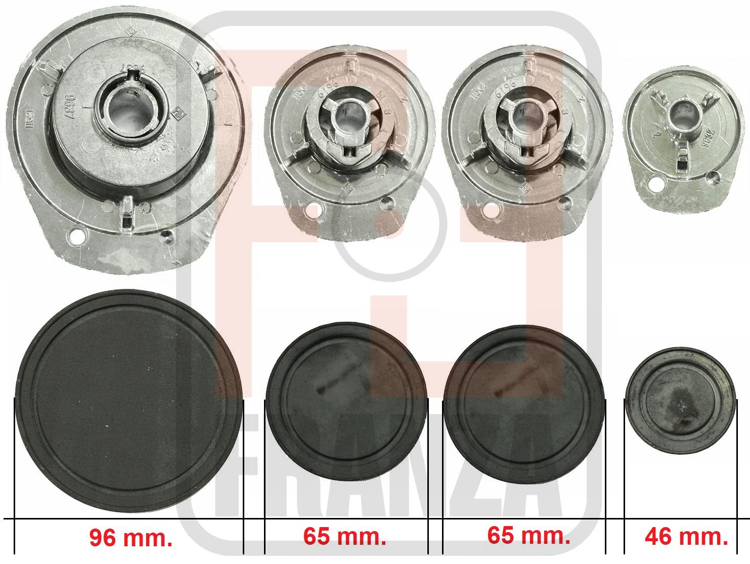 Whirlpool Ignis - Kit 4 bruciatori con 1 foro completi di piattelli spartifiamma per cucina piano cottura 4 fuochi - Made in Italy - WR05
