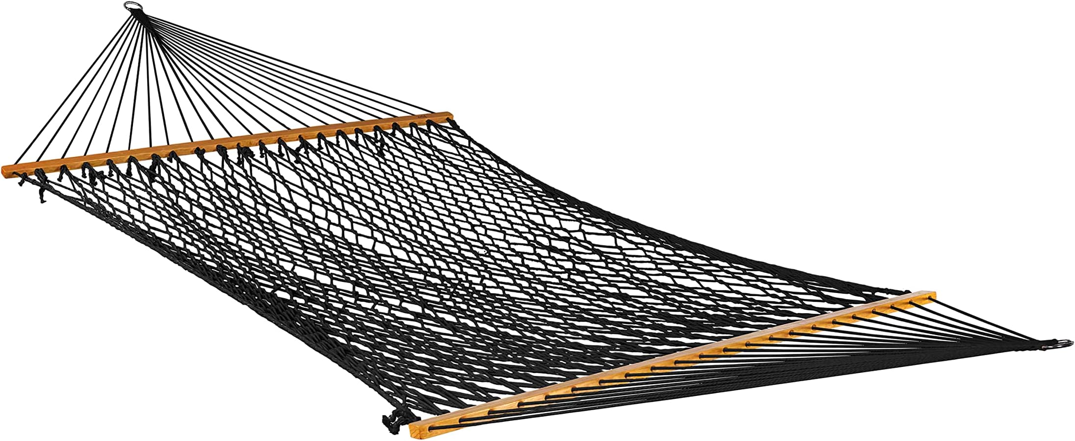 Bliss Hammocks BH-410BK Classic Rope Hammock with Spreader Bar, Black, 80"L x 60"W