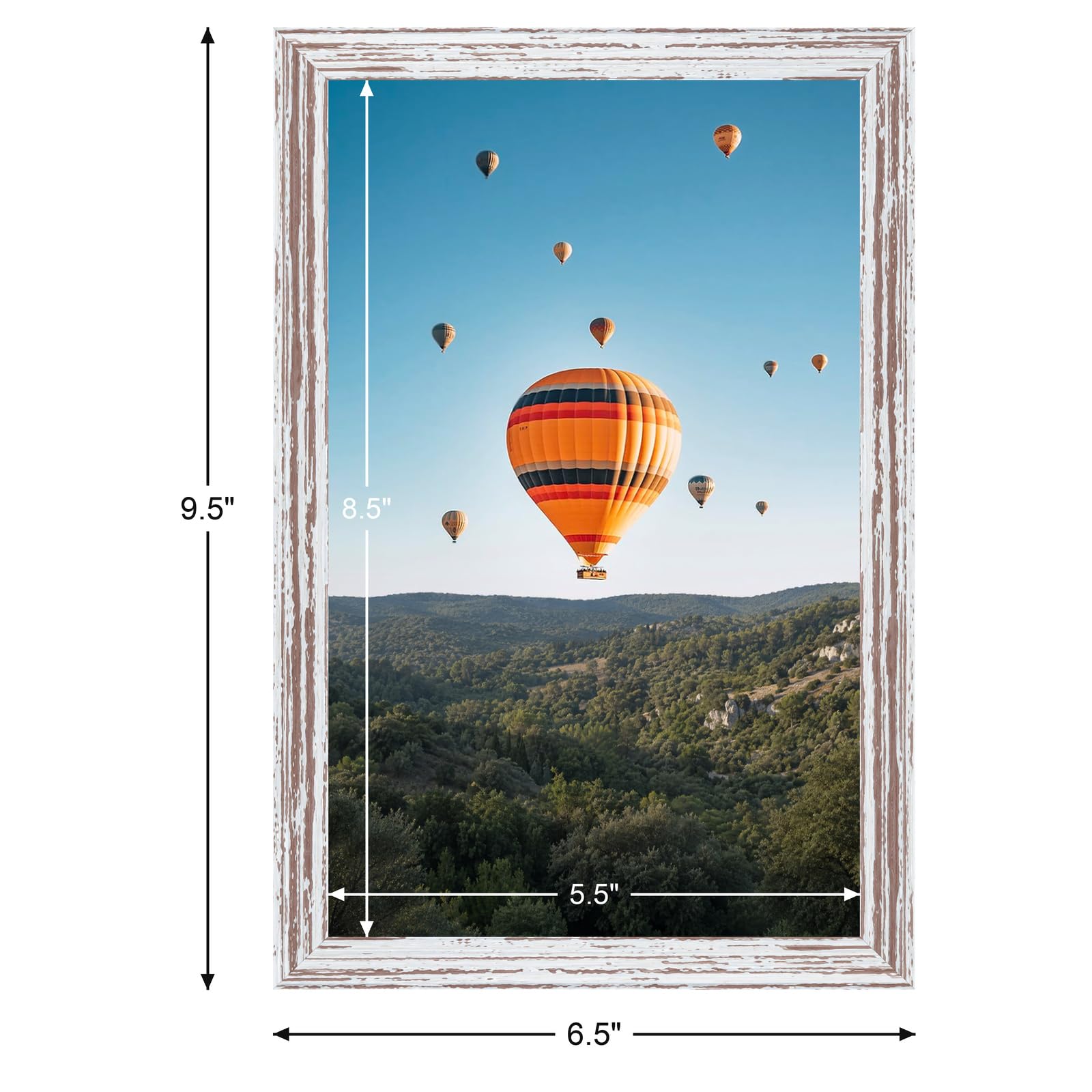 Amazon.com - JCJMY 6x9 Picture Frame Rustic White for Wall Hanging