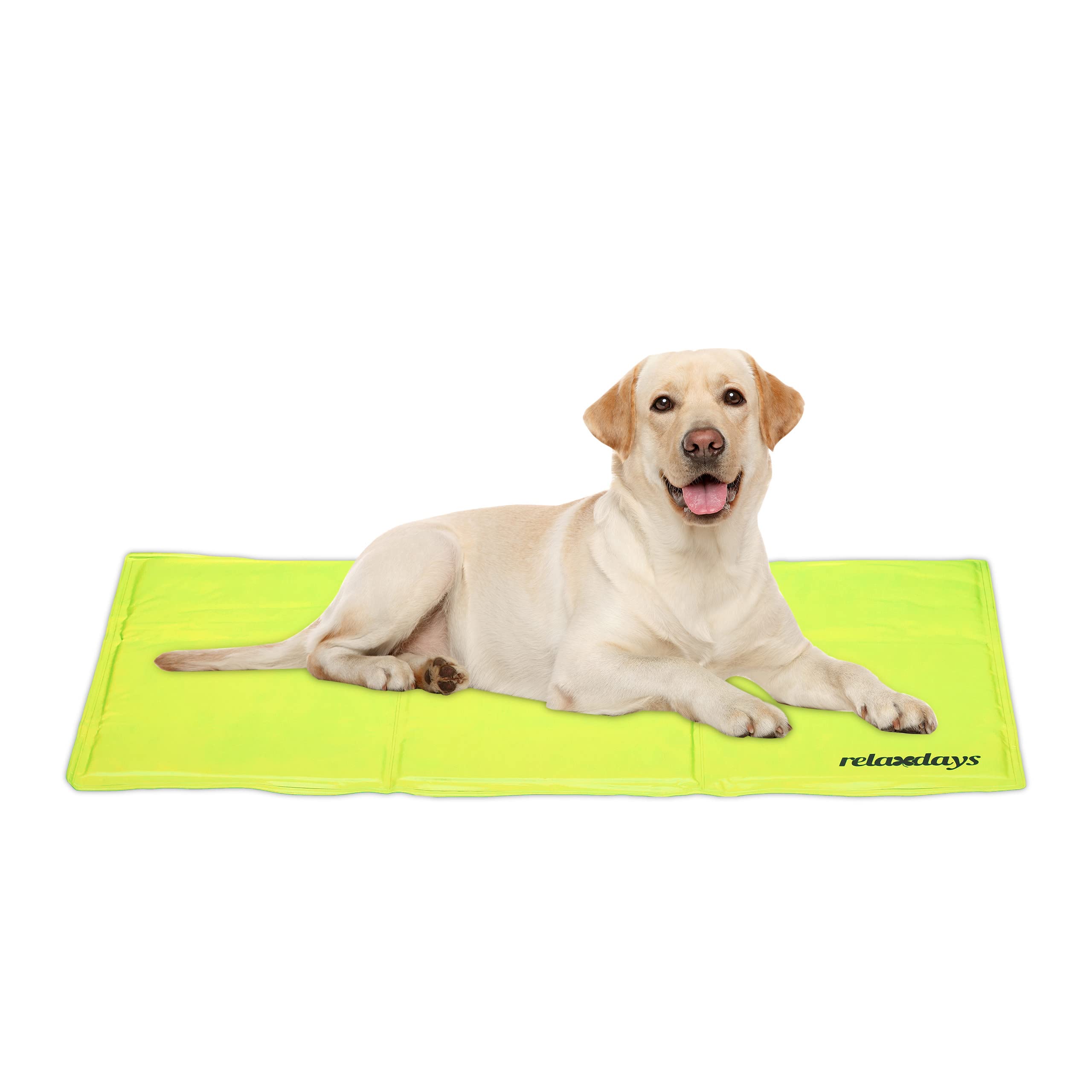 Relaxdays Tapis rafraîchissant pour Chien, 60 x 100 cm, Matelas Auto-rafraichissant, Gel, pour Vos Animaux, Vert