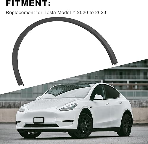 Miniatura 2 de Guardabarros para Tesla Modelo Y, moldura de arco de rueda de guardabarros trasero del lado del pasajero, moldura de rueda lateral del automóvil,