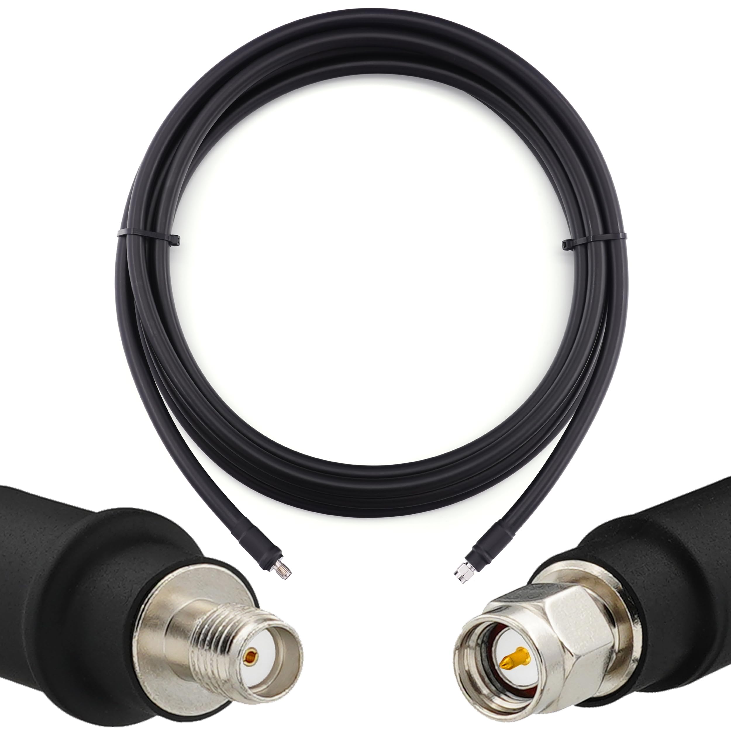 20m SMA Stecker auf SMA Buchse Antennenkabel – 8D-FB Ultra-Verlustarmes Ø11.1mm Verlängerungskabel (50 Ohm) – für LTE CDMA GSM DCS 3G 4G 5G Signalverstärker/WLAN-Router/Ham/ADS-B/GPS/RF-Radio