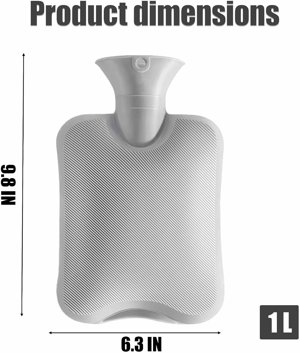 Fuzzy Hot Water Bottle Cute, Rubber Hot Water Bottle with Cover Only, Hot Water Bottles Bag for Pain Relief, Small Hot Water Bottles Heating Pad, Period Warm Compress (1 L)