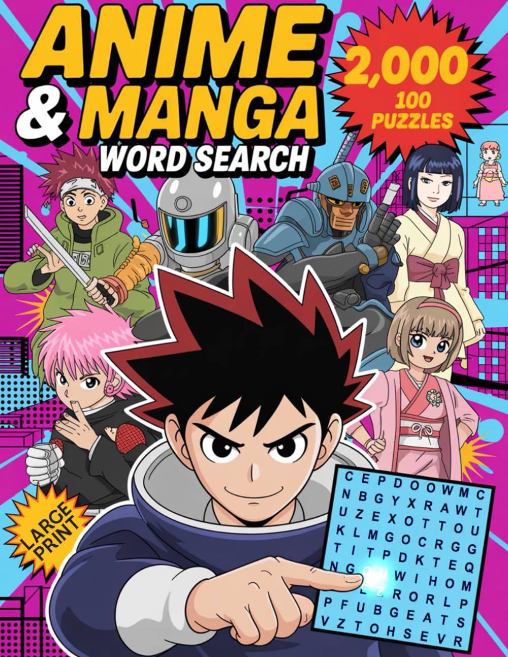 ANIME WORD SEARCH | MANGA word search | 2000 Word | 100 Puzzles for Fans of Anime and Manga | japon find word: The LARGEST PRINT word seek Book With ... Seniors And Teens (Anime & MANGA find words)