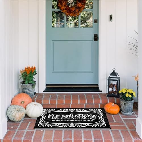 Miniatura 2 de No Soliciting Violators Will Be Sacrificed to The Old Gods Not The New - Felpudo personalizado, divertido tapete de bienvenida antideslizante para