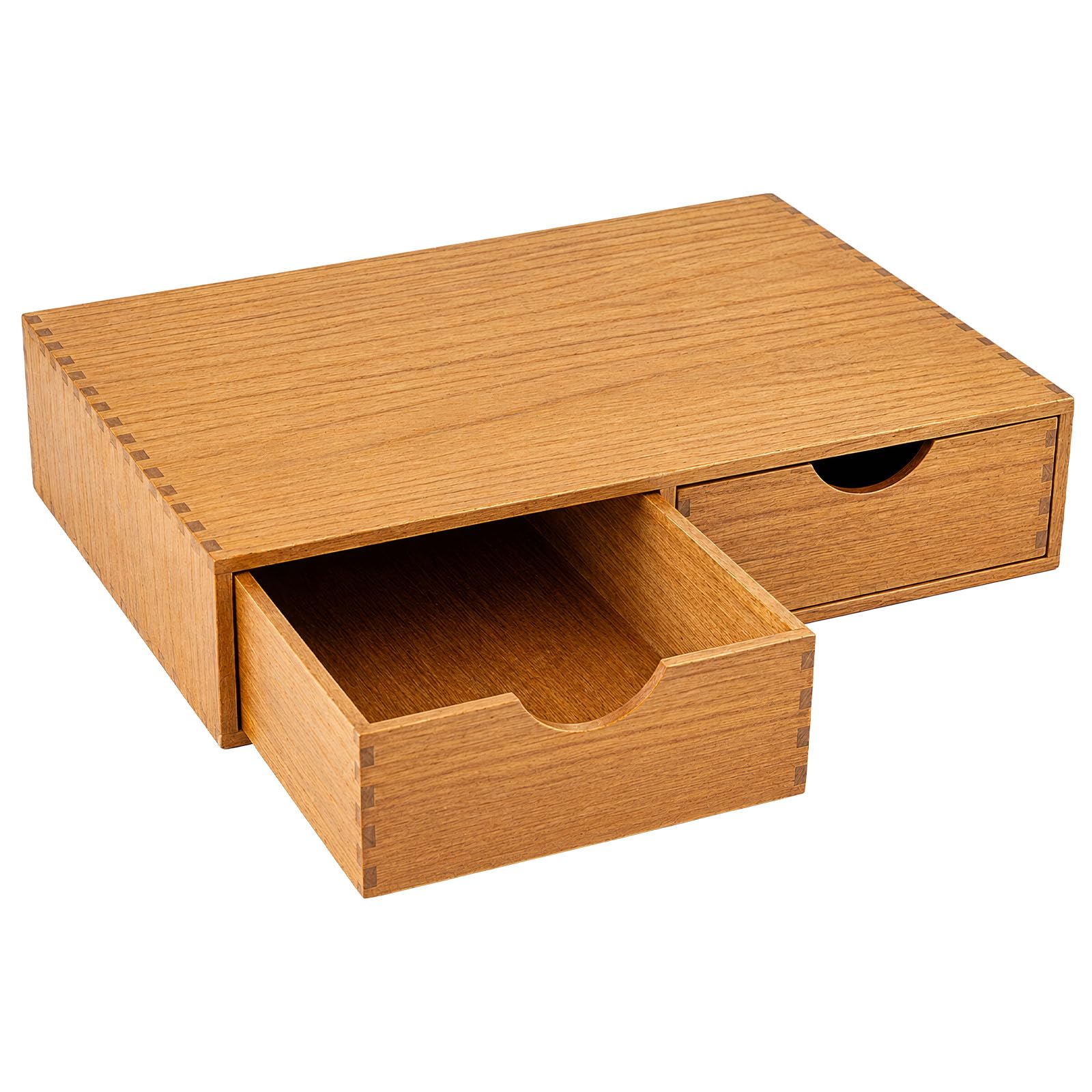 Evergoods Brown Wooden Coffee Pod Drawer Holder, Dual Drawer Coffee Pod Organiser & Coffee Machine Stand, Coffee Pod Storage Rack For Pods, Tea Bags & Sugar Packets