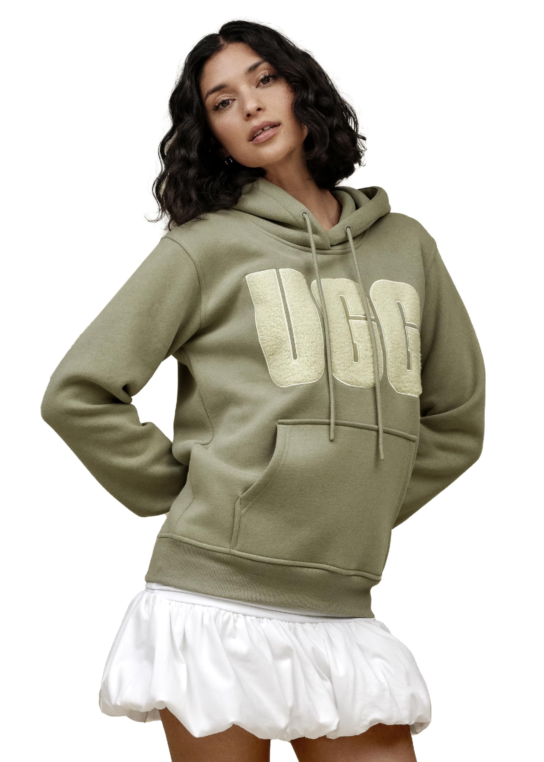 Ugg Women's Vinito / Green Fog Rey Uggfluff Logo Hoodie, S