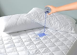 Extra Deep 40cm Waterproof Quilted Mattress Protector 100% Cotton Fitted Bed Cover Breathable Non Noisy Mattresses Topper Single Small Double Double King Super King Size (Super King) White