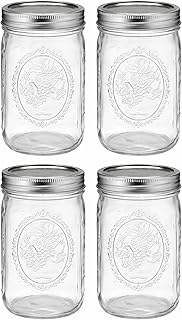Wide Mouth 32 oz Mason Jars with Lids and Bands - 4 Pack - Packed in North Mountain Supply ImpactGuard Box - BPA-Free, Made in the USA – for Canning, Freezing, Storing, and More
