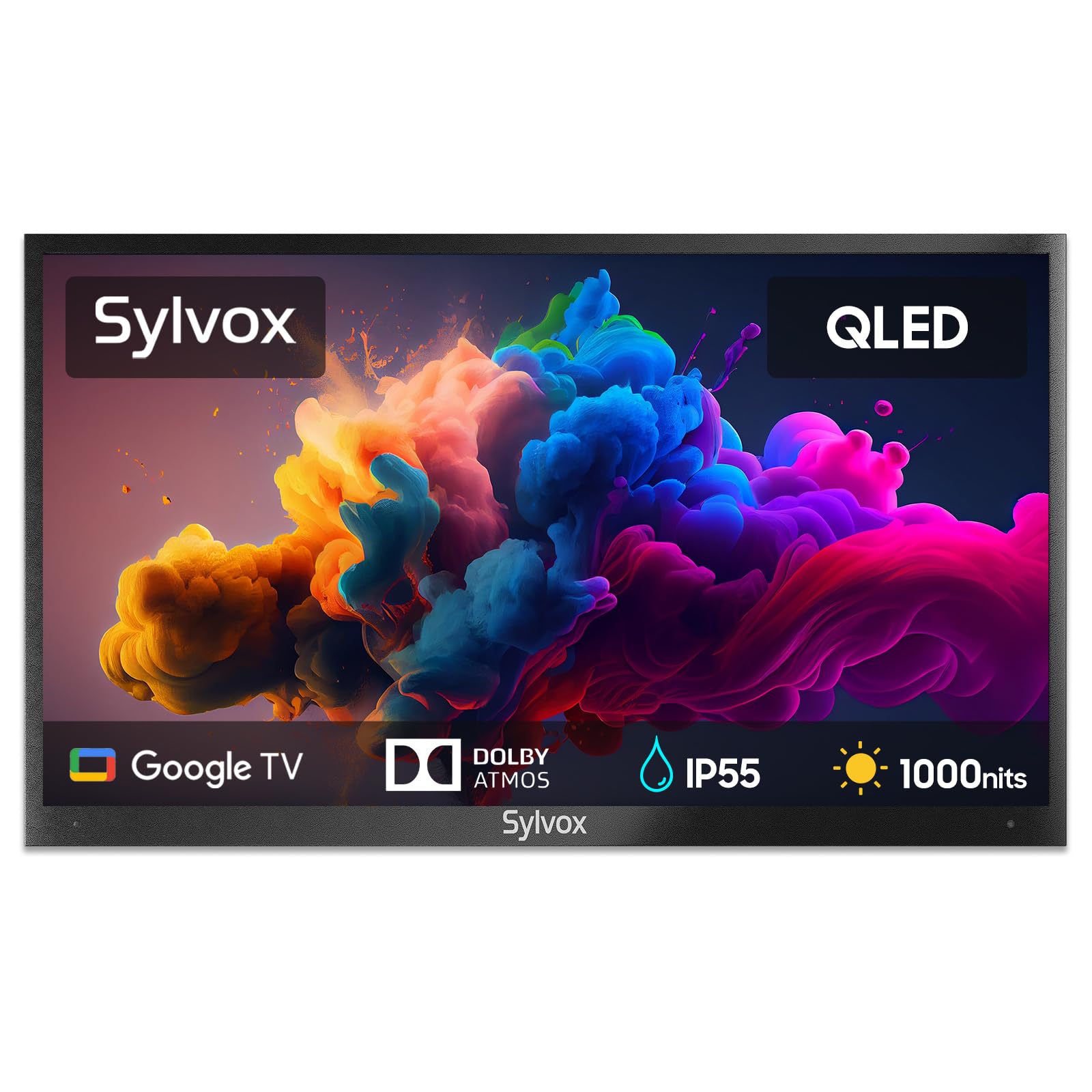 SYLVOX Outdoor TV 75 QLED Smart TV IP55 Waterproof Dolby Atmos HDR 10 Voice Remote 1000nits Weatherproof Television