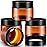 Patelai 4 Pieces Round Wide-mouth Leak Proof Plastic Container Jars with Lids for Travel Storage Makeup Beauty Products Face Creams Oils Salves Ointments DIY Making(4 Ounce,Amber)