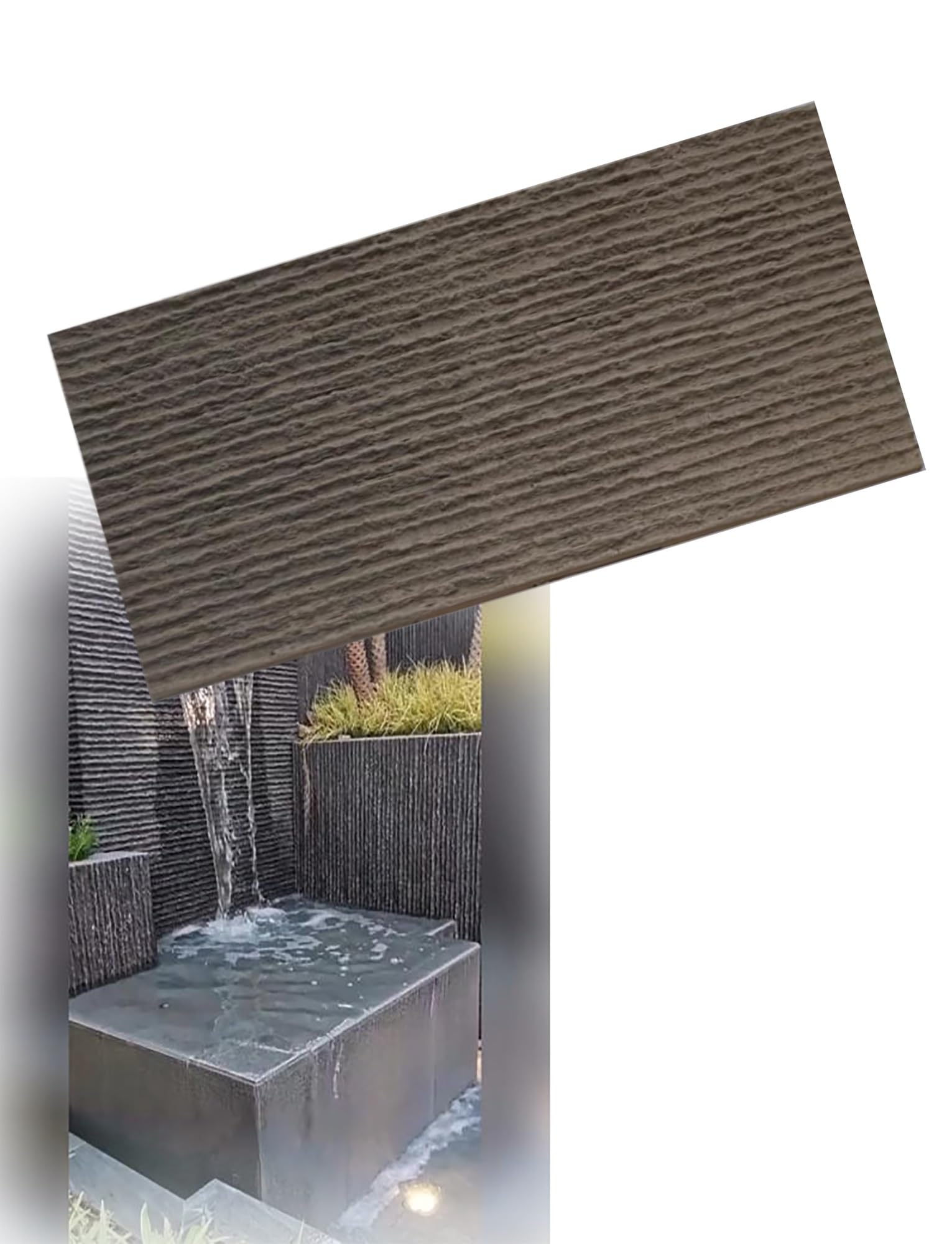Paneles de Pared con Efecto Piedra, Paneles Ligeros de Revestimiento de Piedra de PU - Piedra de Cascada Gris Oscuro para Fuentes de Agua y Paredes Decorativas, Impermeables y fáciles de ins