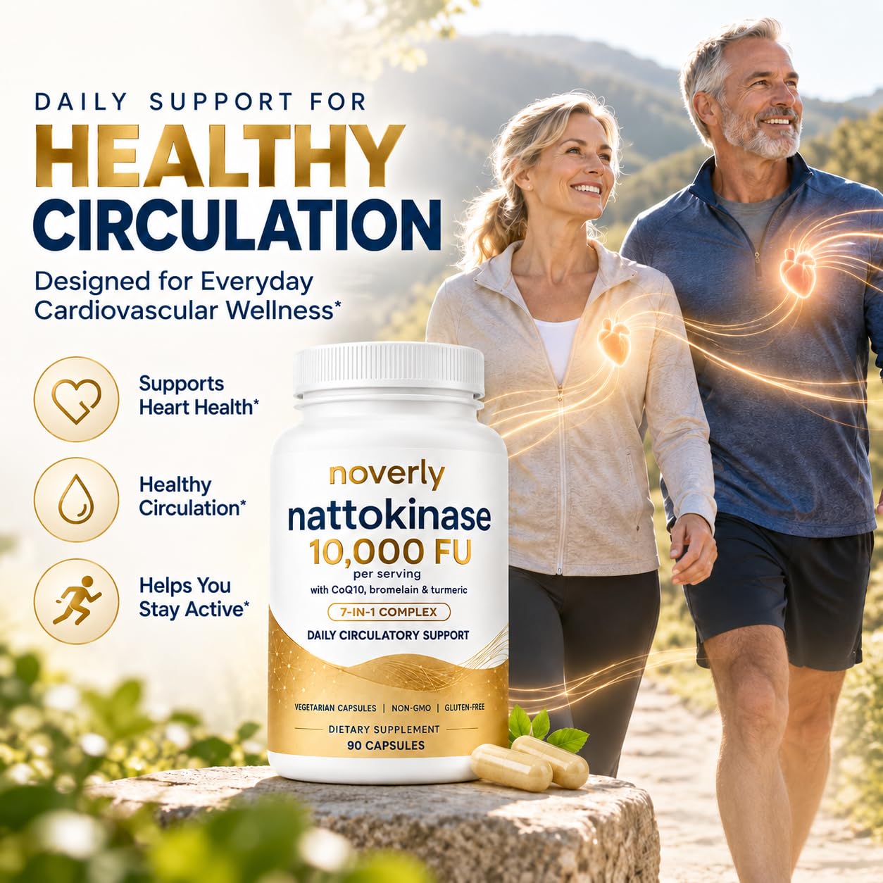 Nattokinase 10,000 FU Per Serving, 7-in-1 Nattokinase Supplement with CoQ10, Bromelain, Turmeric, Aged Garlic, Pine Bark & Grape Seed Extract, 90 Vegetarian Capsules, Non-GMO, Gluten Free — Amazon image 5