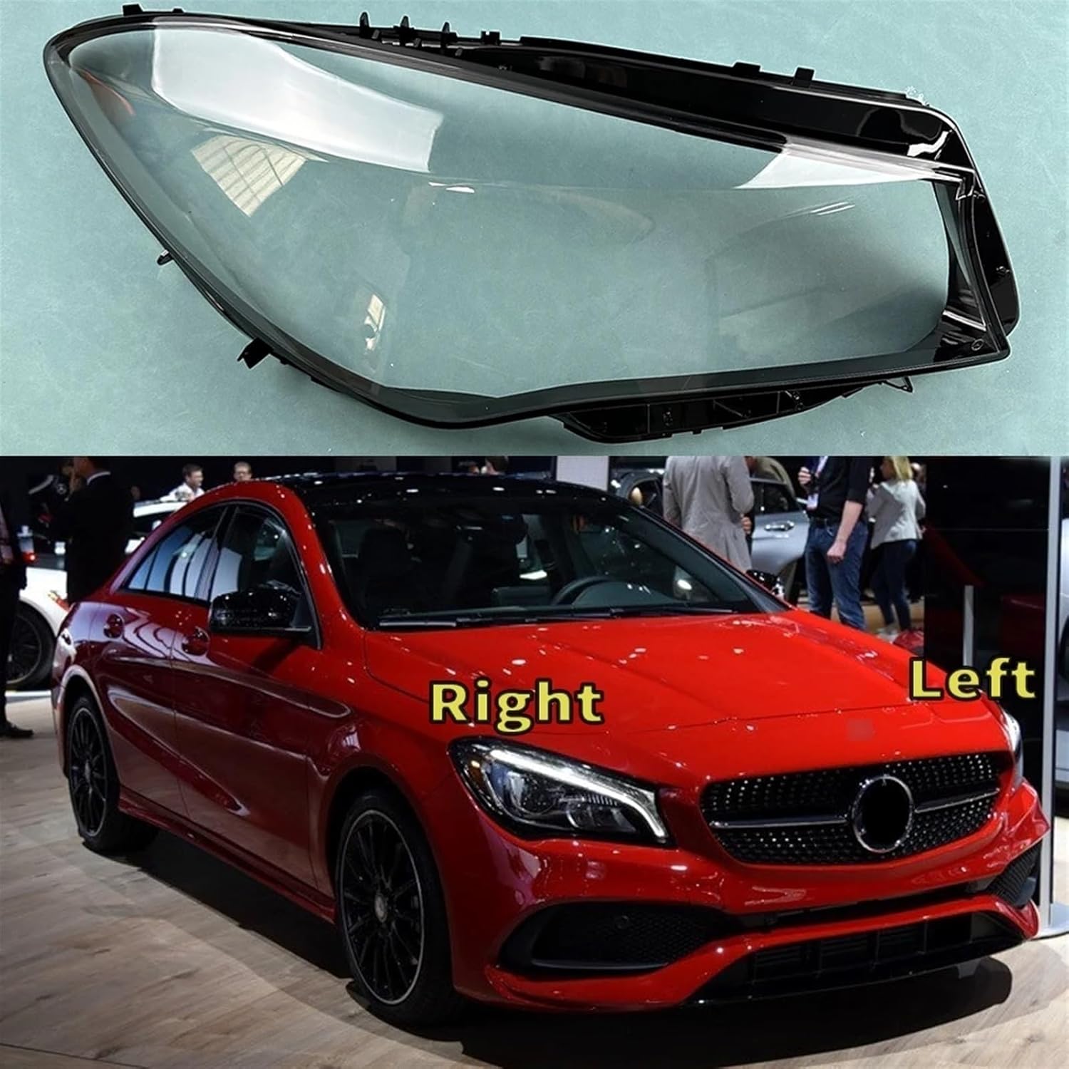 Headlamp Lamp Cover Compatible For Mercedes-Benz W117 CLA 180 200 220 250 260 2016-2019 (Right)