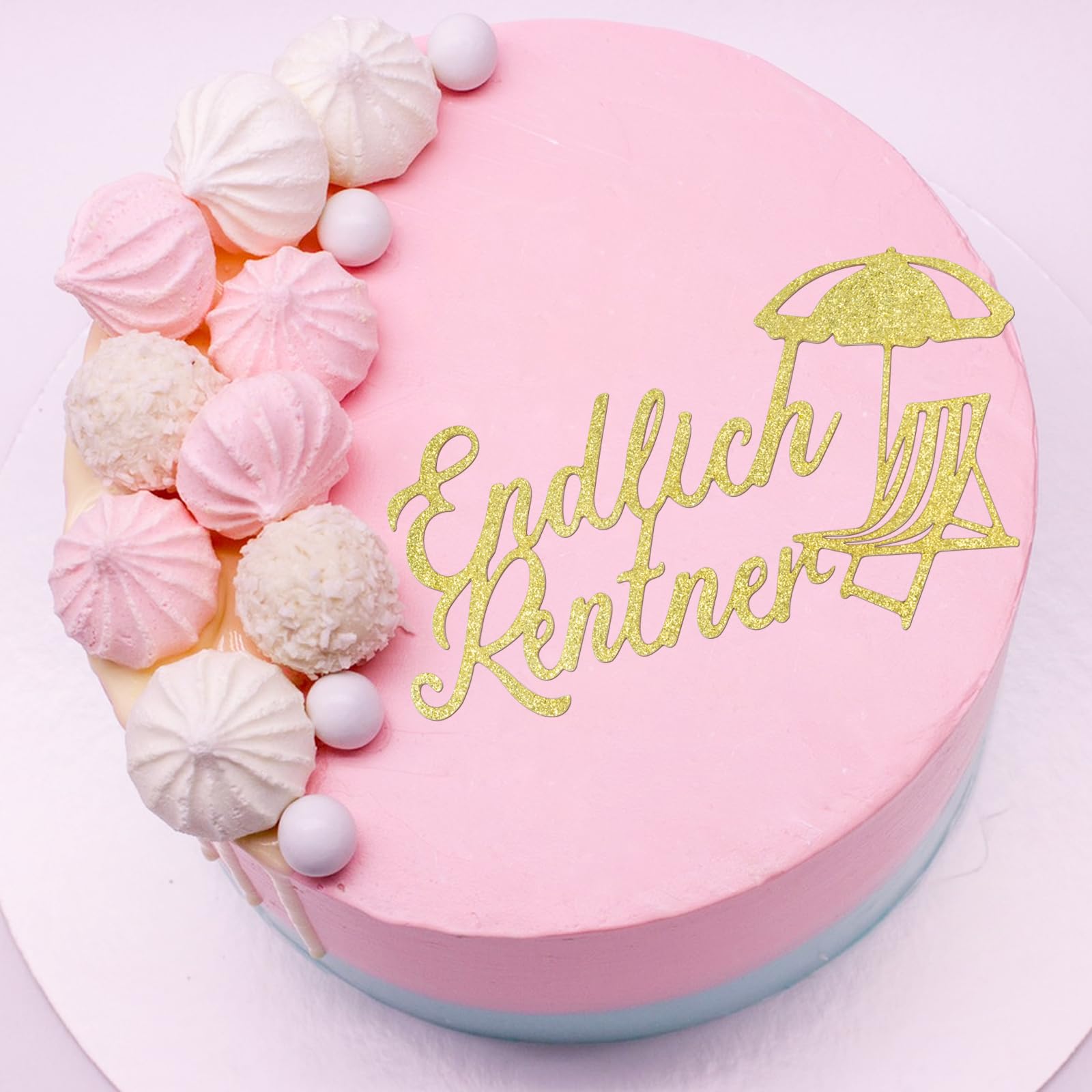 24 Stück Rente Cupcake Toppers - Gold Glitzer Deko Für Ruhestandsparty