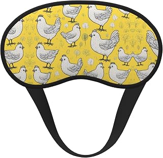 Máscara opaca para dormir con estampado de pollo amarillo, diadema suave y ligera, cubierta de ojos transpirable