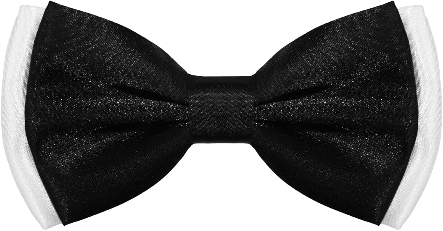 Bow Ties for Men, Adjustable Pre-tied Mens Bow Tie, Solid Color Bowties Men for Wedding Business Ceremony Party Daily
