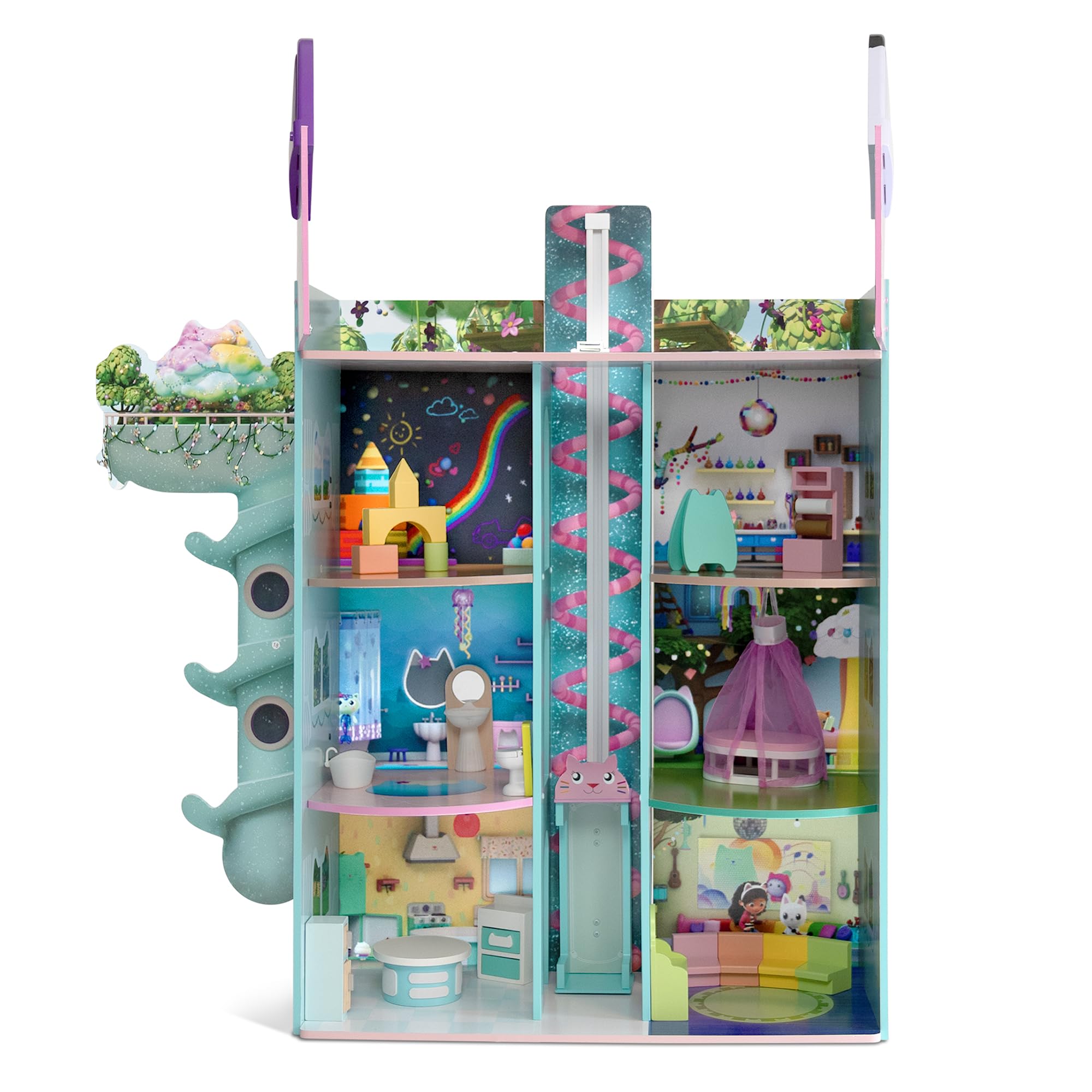 Gabby’s Dollhouse Purrfect Playhouse by Delta Children – Features Sounds & Light Up Ears - Includes 20 Accessories - Fits 8-inch Dolls - Pretend Play Dream Gift for Ages 3
