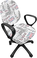 Vista 7 de Ambesonne Funda para silla de oficina en acuarela, selvas exóticas de Hawái, inspiradas en hojas verdes frescas y plantas tropicales, funda