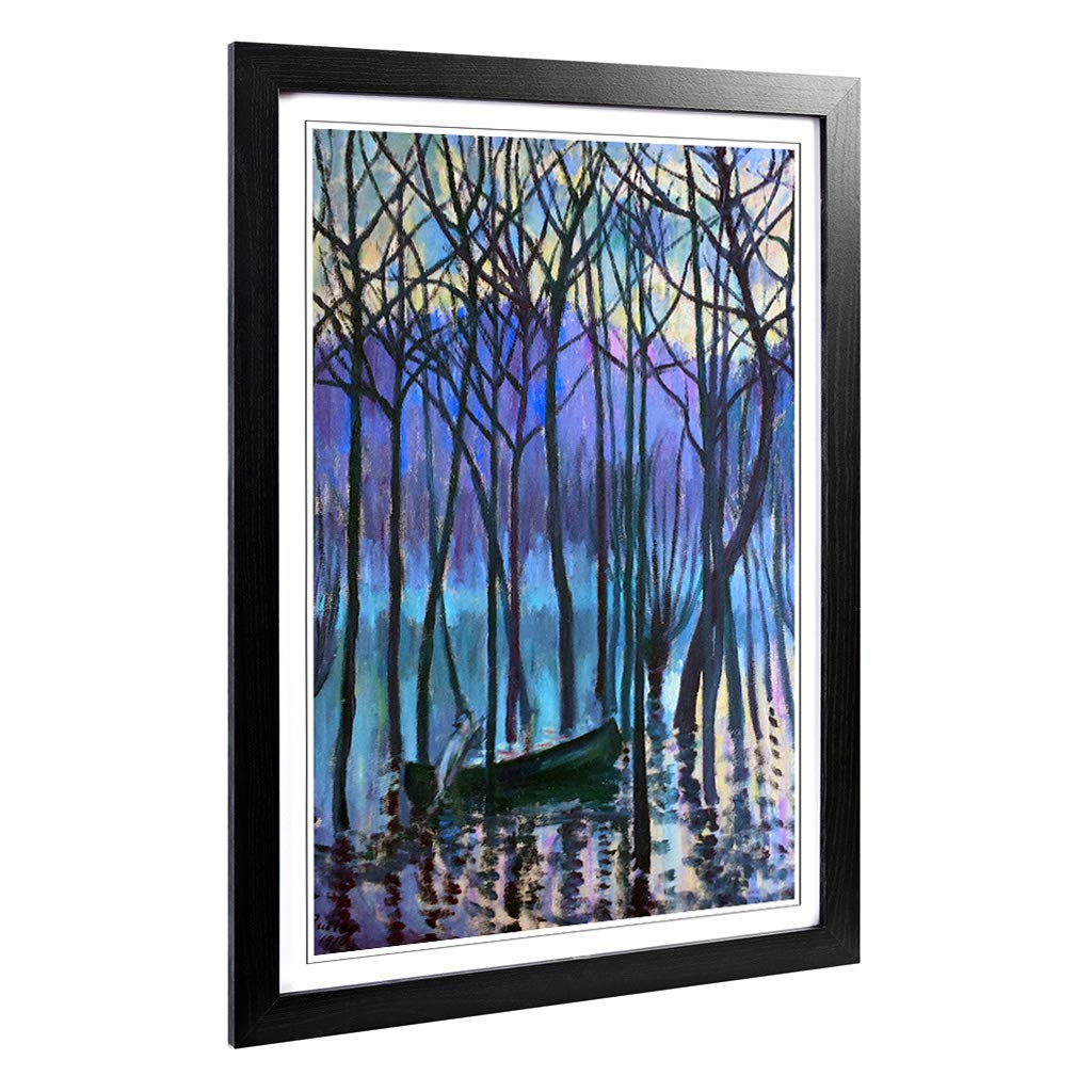 Big Box Art Framed Print of Theodore Earl Butler in His Canoe Design | Wall Art Picture | Home Decor for Kitchen, Living Room, Bedroom, Hallway, Black, A2 / 24.5x18 Inch / 62x45cm