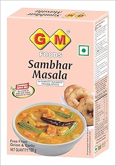 GM Foods Sambhar Masala Powder 100g (Pack of 2) | South Indian Spice Blend for Sambar, Curry & Lentil Soup Seasoning | Pure & Natural | Traditional Taste for Homemade Cooking | No Preservatives