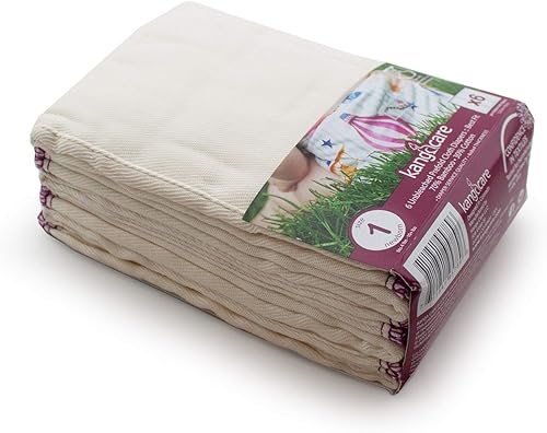 Miniatura 4 de KANGA CARE Juego de pañales de tela reutilizables de bambú sin blanquear de viscosa de rayón de bambú, paquete de 6 + 2 fundas impermeables