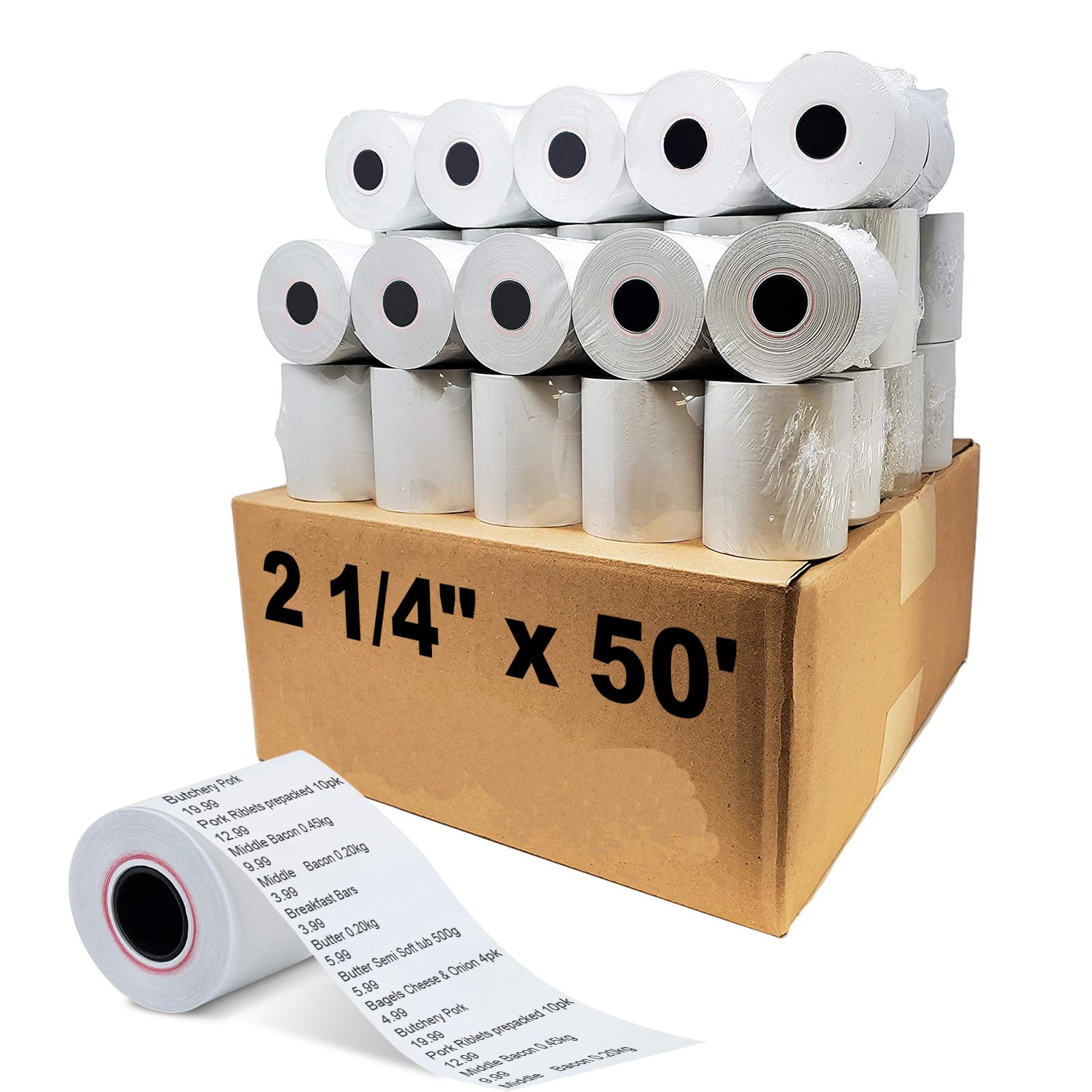 MFLABEL 2 1/4" x 50' Thermal Papers Cash Register POS Receipt Paper - 1000 Rolls