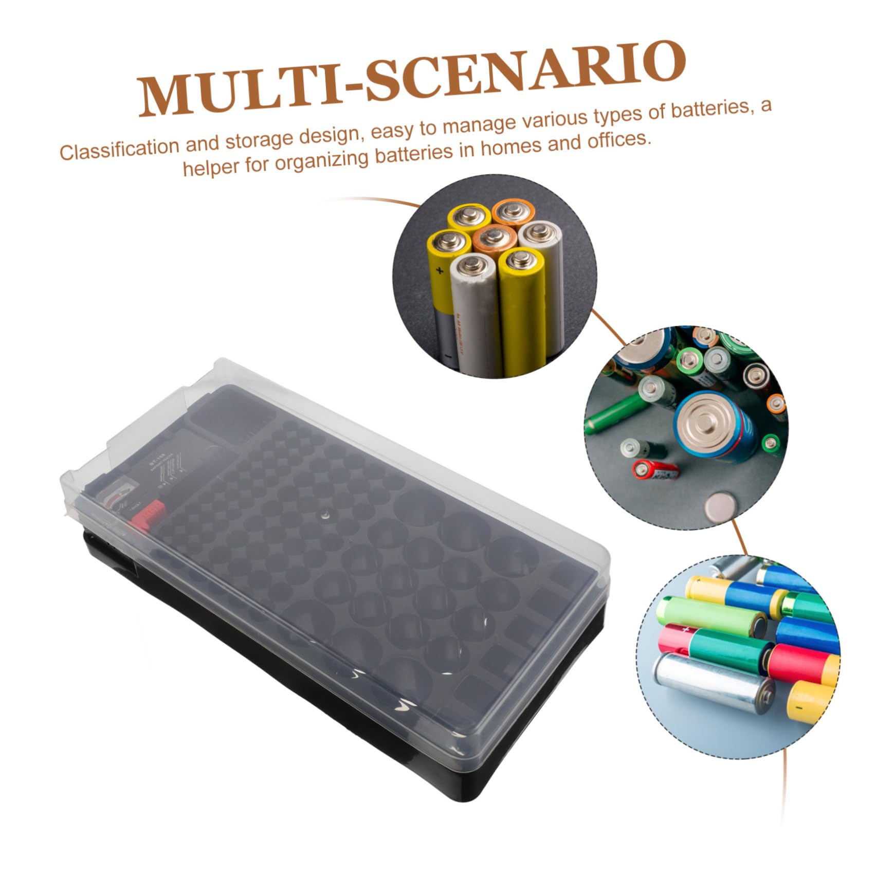 Kunststoff Batteriebehälter mit Leichtem Tragbarem Design und Verschlossenen Fächern zur Sicheren Aufbewahrung und Organisation von Aa, Aaa, Mono, und 9v Batterien für Zuhause