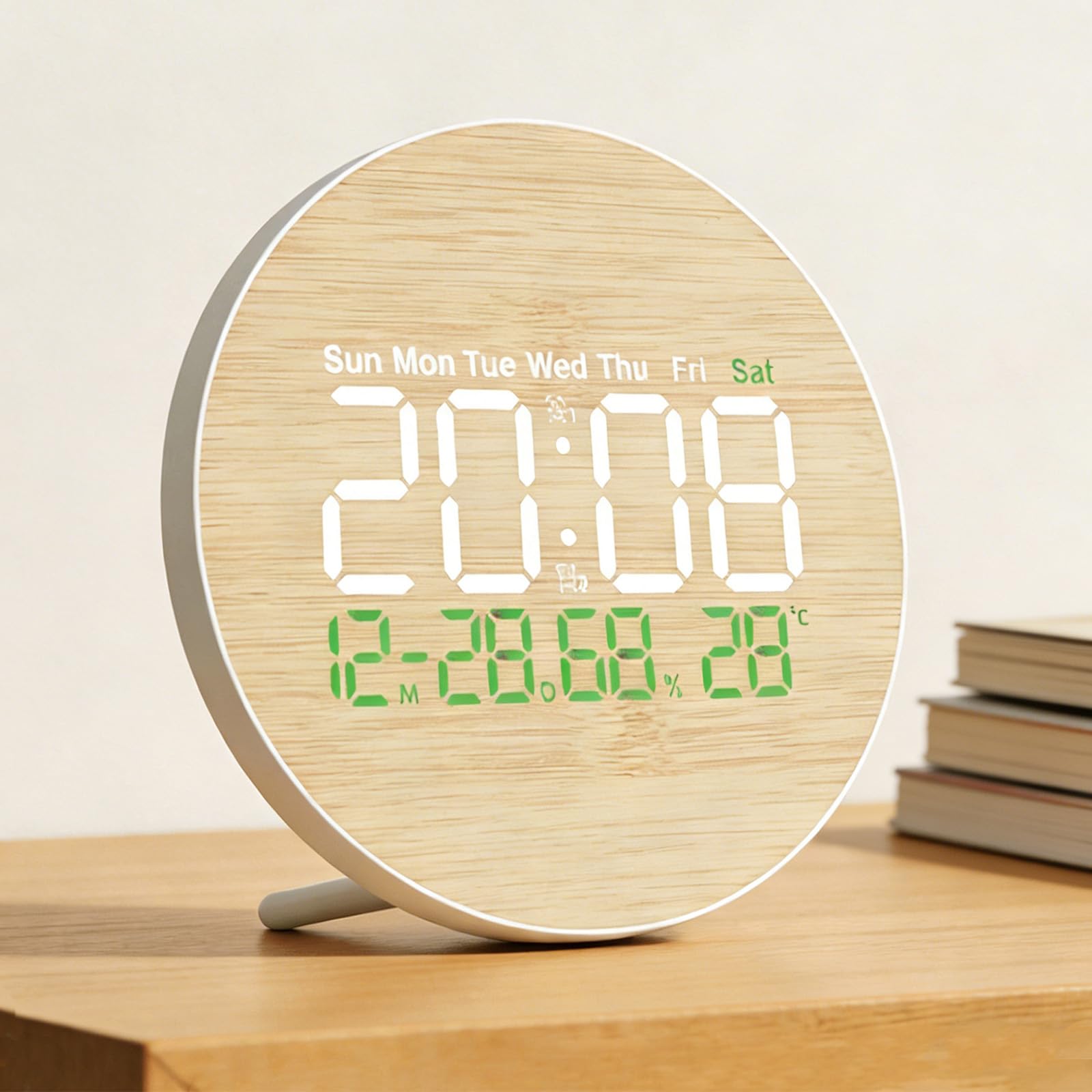 Horloge de table silencieuse en bois pour une chambre zen et épurée