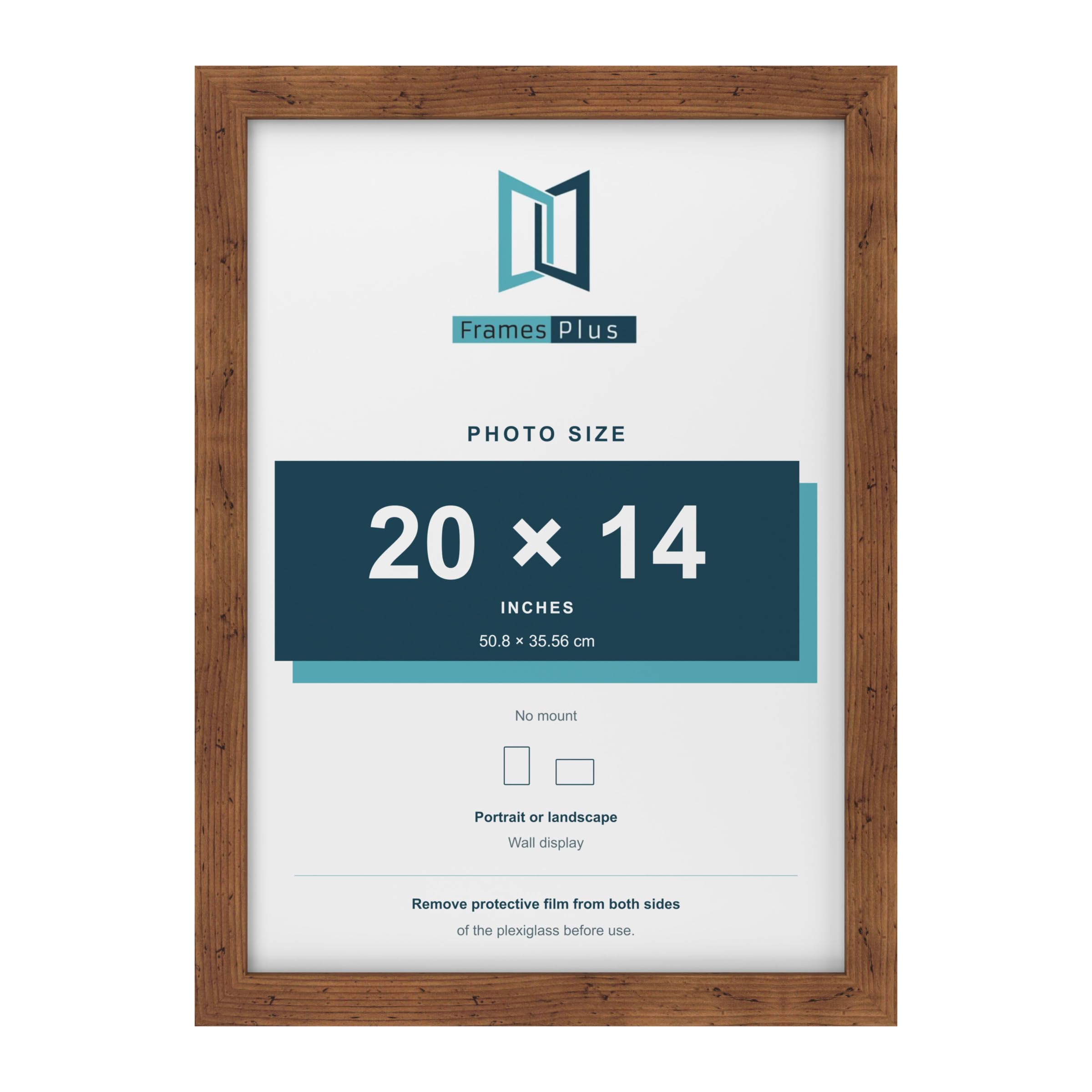 FramesPlus 20x14 Inch Poster Frame, Rustic, Modern Photo Frame for Wall