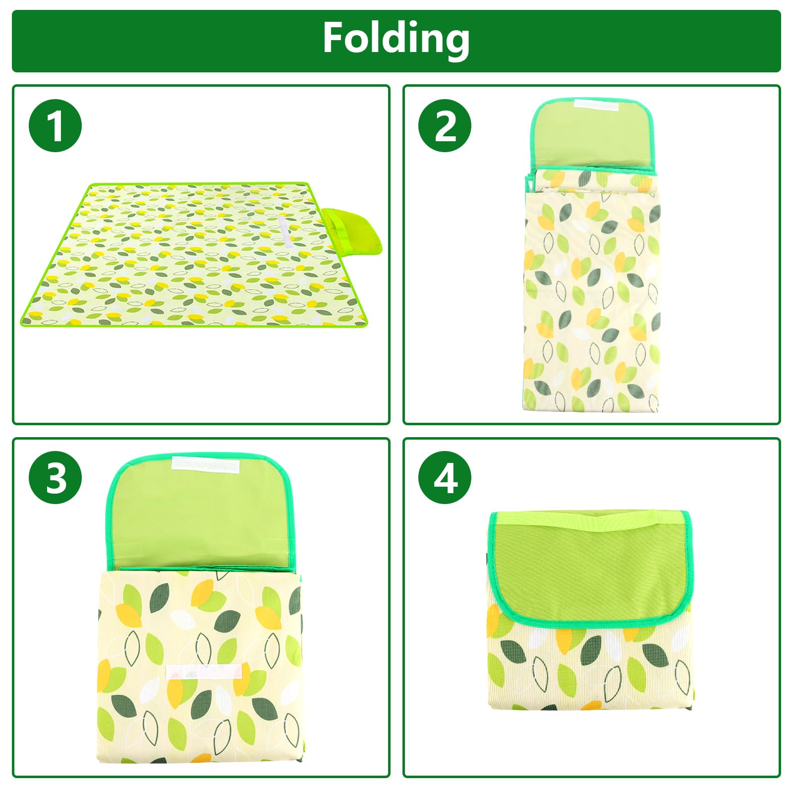 ASelected Picnic Blanket, Waterproof Picnic Mat 200x200cm Large Beach Blanket with Carrying Handle - Image 3